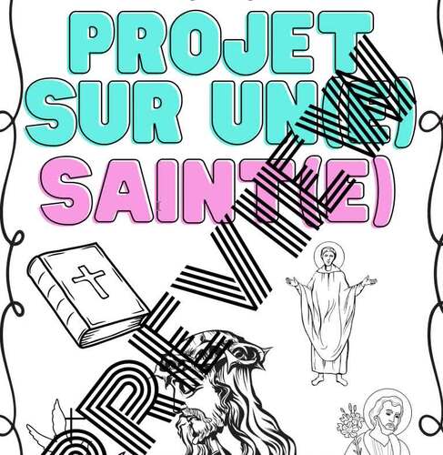 Projet sur un(e) Saint(e) en Français/Saint Project in French | TPT