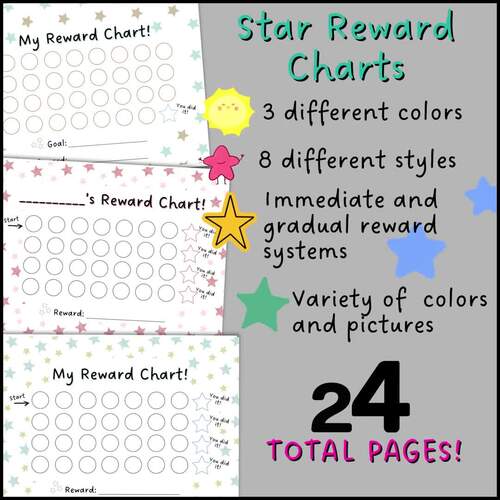 Kids Reward Chart Printable for Girls & Boys | Reward Sticker Chart ...