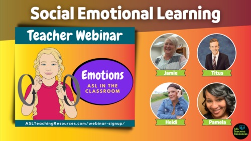 Preview of Emotions Webinar for Elementary / SPED Teachers (ASL) / Professional Development