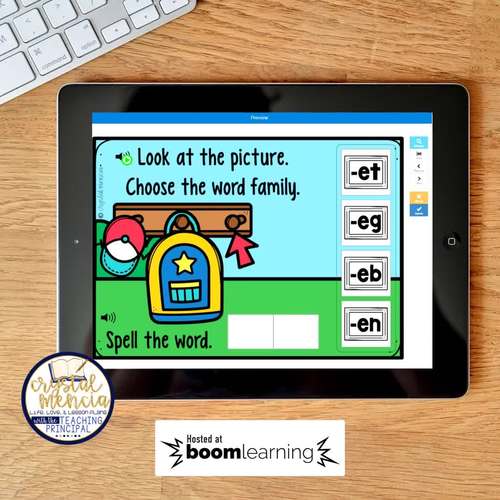 Short E CVC Word Family Boom Cards™ | Distance Learning Activity