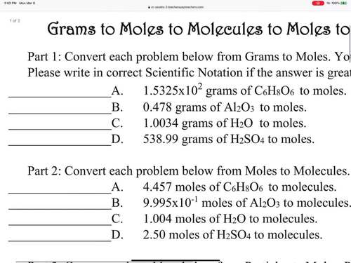 Converting between grams and moles sale