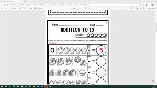 Addition to 10 with Pictures Worksheets | Visual Math | Pre-K–K