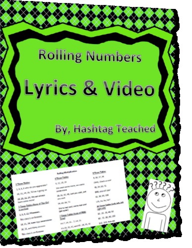 Preview of Rolling Numbers 2s - 12s Multiplication Chant Lyrics