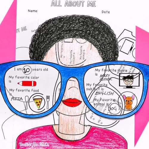 Back to School | All About Me Summer Selfie Craft | Beginning or End of ...