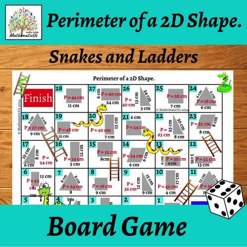 Perimeter of a 2D Shape Snakes and Ladders Dice Game by MathematicUs