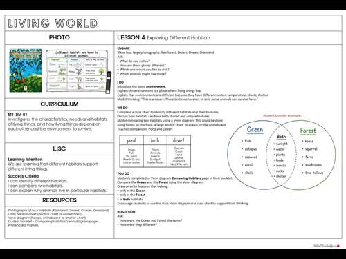 Living World Unit | Science Lessons & Student Workbook | Grades K-2