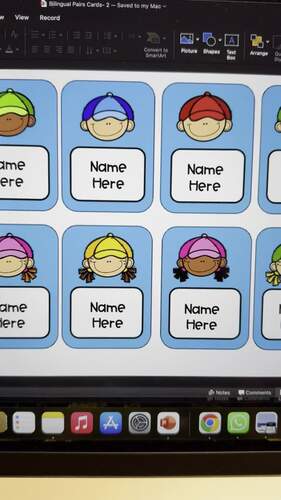 Bilingual Pairs Cards Format Editable (Dual Language)
