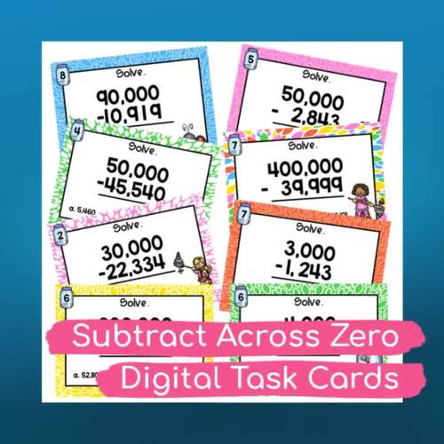Subtract Across Zero 4 5 6 Digit Digital Google Forms Distance 
