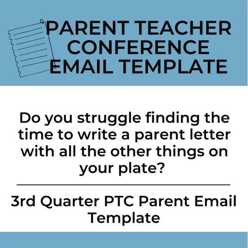Parent Teacher Conference Email Template by ShipleyMade TPT