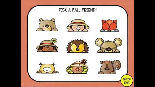 Fall Friends Pre-Writing Strokes Digital Game | TpT