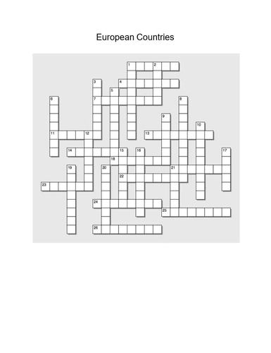 Countries in French Crossword by Real Life Language TPT