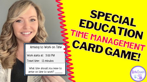 Preview of Time Management Card Game for Special Education Vocational Skills & Life Skills