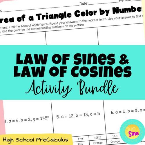 Law of Sines & Law of Cosines Printable and Digital Activities Bundle