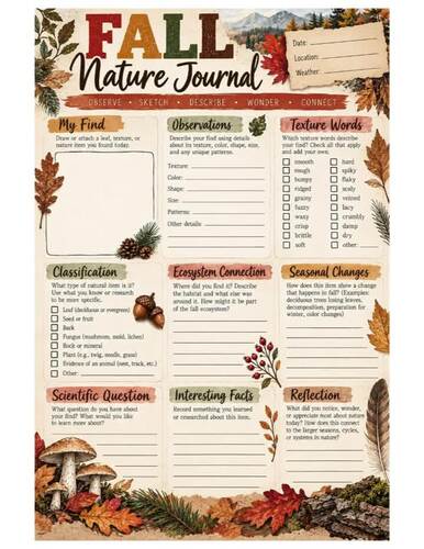 Fall Nature Scavenger Hunt Printable Activity - 3 Difficulty Levels for ...