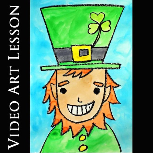 Preview of LUCKY LEPRECHAUN Video Art Project | St. Patrick's Day Drawing & Painting Lesson