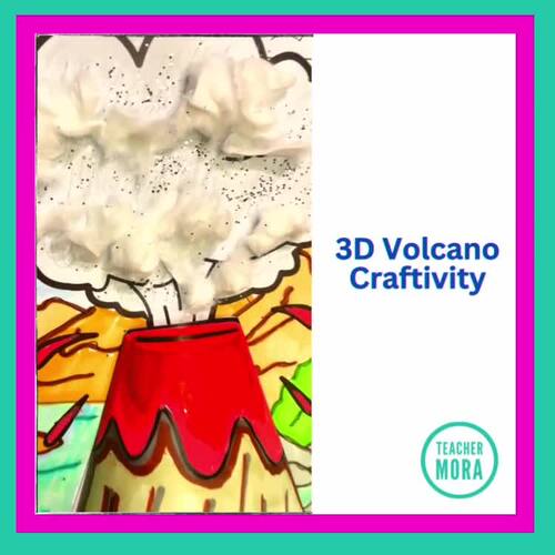 3D Volcano Craft Activity - Cut and Paste - Volcanic Craft by Teacher Mora