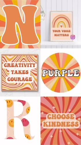 Retro Groovy Classroom Decor | Bulletin Board | Classroom Bundle