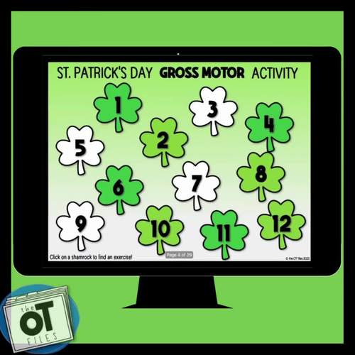 St. Patrick's Day Gross Motor Activity by the OT files TPT