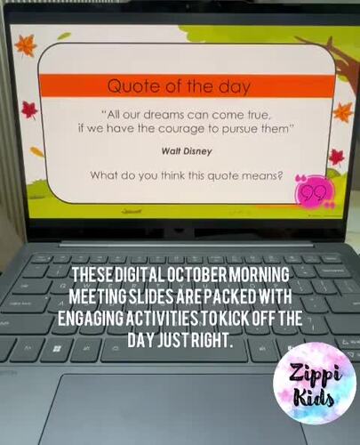October Digital Morning Meetings, Fall Digital Calendar, Google slides ...