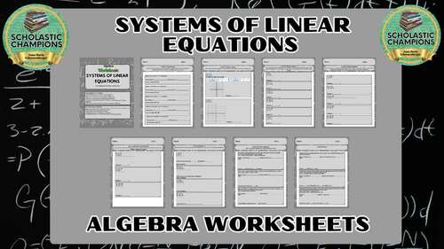 SYSTEMS OF LINEAR EQUATIONS - Algebra Worksheets - PDF/PPTX | TPT