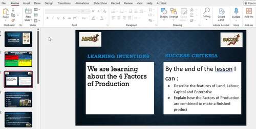 Intro to Business Lesson 6 Slides in Powerpoint:Factors of Production ...