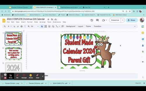 Student Made Calendar 2025 (Parent Gift) UPDATED YEARLY by Mary Bown