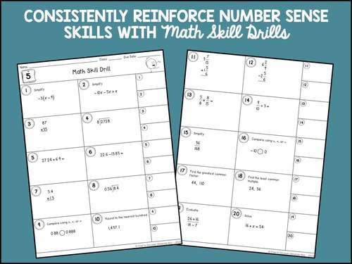 Math Intervention for Middle School | 7th Grade Math Skill Drills