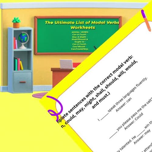 Fill in the Blank Modal Verb Worksheets by The TPT Learning Camp