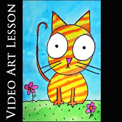 Preview of 100th DAY OF SCHOOL Activity & Art Lesson | Easy CAT Drawing & Painting Project