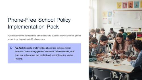 Phone-free School Policy Imple Toolkit Grades 4-12 PPTX Slides | TPT