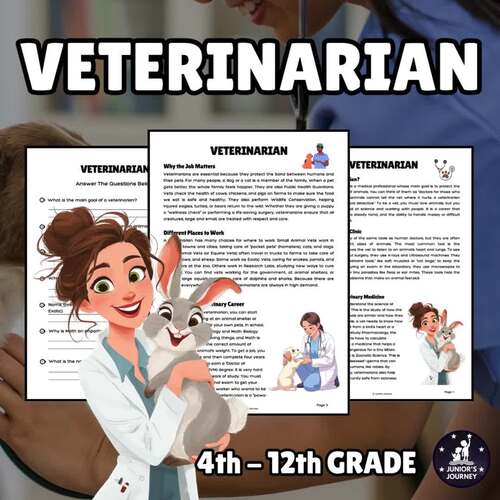 Veterinarian Reading Comprehension | Career Exploration Worksheet