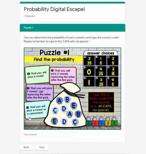 Probability Digital Math Escape Room by Scaffolded Math and Science