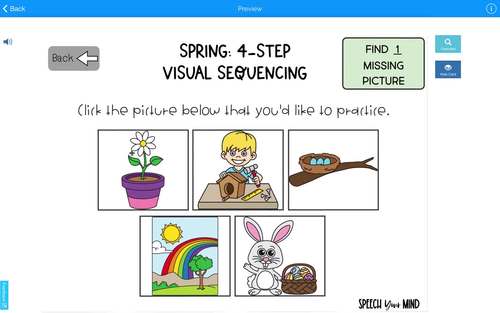 Spring Sequencing Boom Cards™ 4 Step Visual Sequences with Pictures