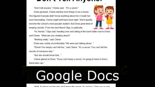 School Fiction Reading Comprehension Passages Multiple Choice 2nd 3rd Grade
