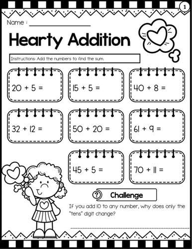 2nd Grade Valentines Day Math Activities | 20 No Prep Math Worksheets ...