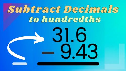Preview of Subtracting Decimals (Tenths & Hundredths) Arithmetic Lesson Video