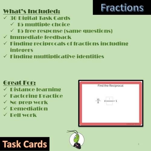 Finding Reciprocal Fractions 2 Boom™ Digital Task Cards | TPT