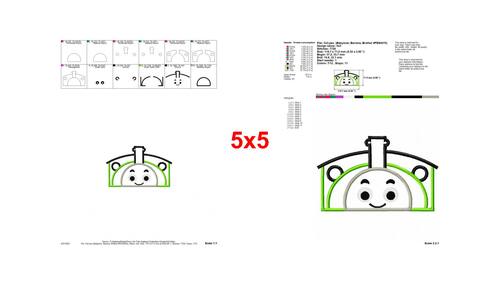 Percy the Train Applique Embroidery Design - Instant Download by Aneta H