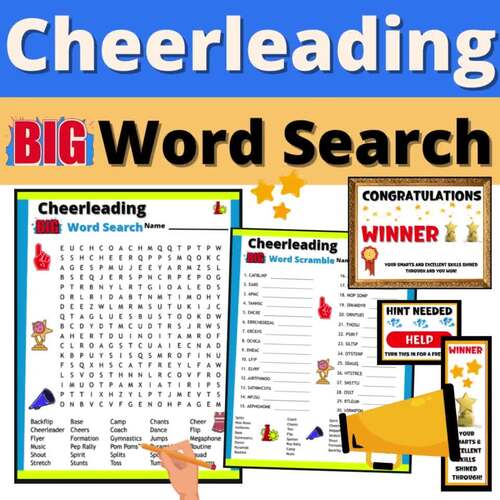Cheerleading Word Search Puzzles Cheer Trivia Activity Cheerleader