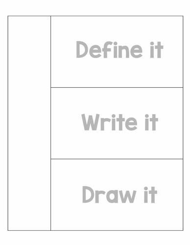 Interactive Notebook Vocabulary BLANK Pages, Special Education | TPT
