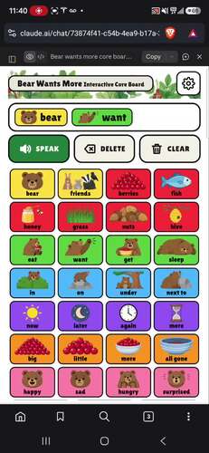 Bear Wants More Interactive AAC Core Vocabulary Board | Speech Therapy ...