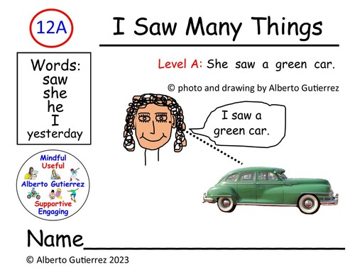 Preview of Read Aloud Video: I Saw, She Saw, He Saw #12A