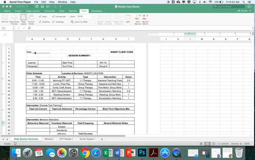 ABA Data Collection Sheets (Weekly) by ATLAS ABA Materials | TPT
