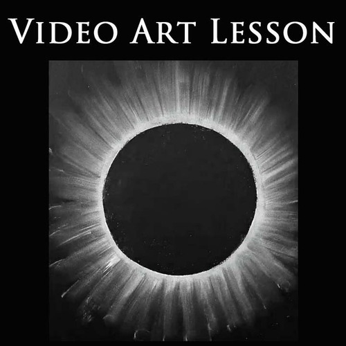 Preview of SOLAR ECLIPSE 2024 Video Art Lesson | EASY Drawing Tutorial with Chalk Pastels