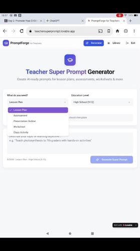 Teacher Super Prompt Generator | Prompt Toolkit for Lesson Plan etc