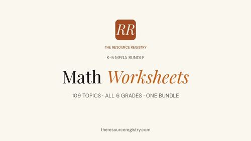 UNLIMITED K-5 Math Worksheets MEGA BUNDLE | 109 Topics | Common Core