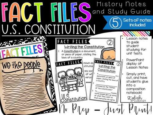 Fact Files - Making the Constitution Interactive Notebook and Study Guide