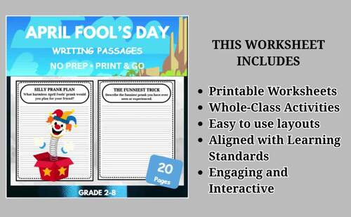 April Fools’ Day Writing Activities | 20 Fun Prompts | Grades 2–8 | No ...