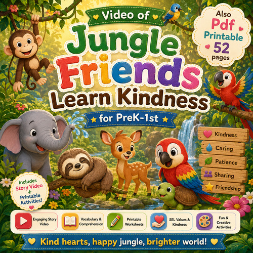 Preview of Video Resource, Story with Vocabulary, Discussion Questions Printable Activities
