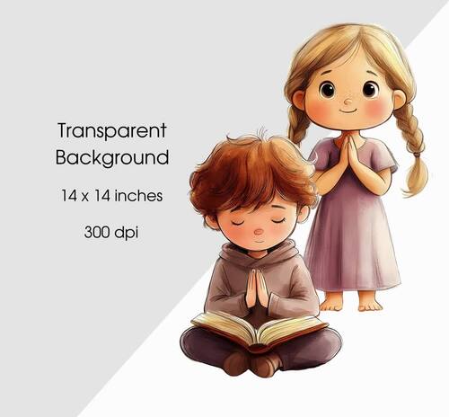 Praying Kids Clipart, Cute Children Praying, Praying Girls And Boys